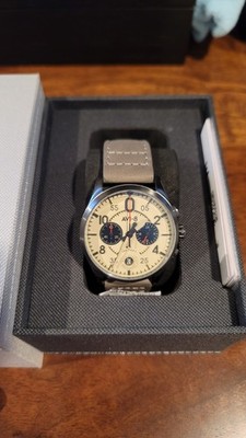 AVI-8 Spitfire Lock GHOST GREY Stainless Steel 42mm Quartz Wristwatch AV-4089-06