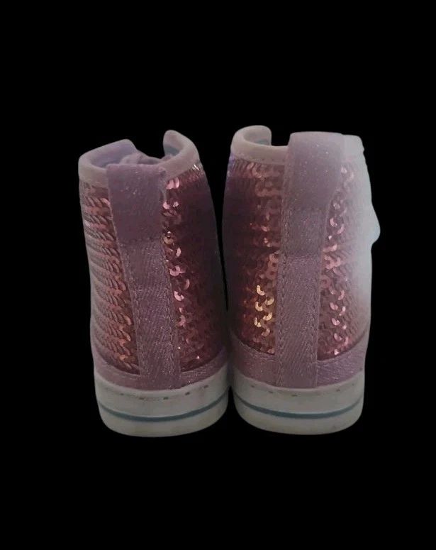 Zapatillas altas Jojo Siwa rosa lentejuelas talla 12 para niñas con lazos a lunares verde azulado Foto 4 de 4