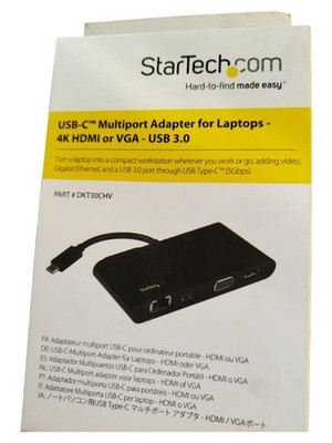 StarTech USB-C Multiport Adapter Laptop 4K HDMI VGA USB 3.0 DKT30CHV Schwarz