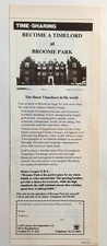 Original Advertisement for Broome Park Timeshare, Bungay, Norfolk, 1982
