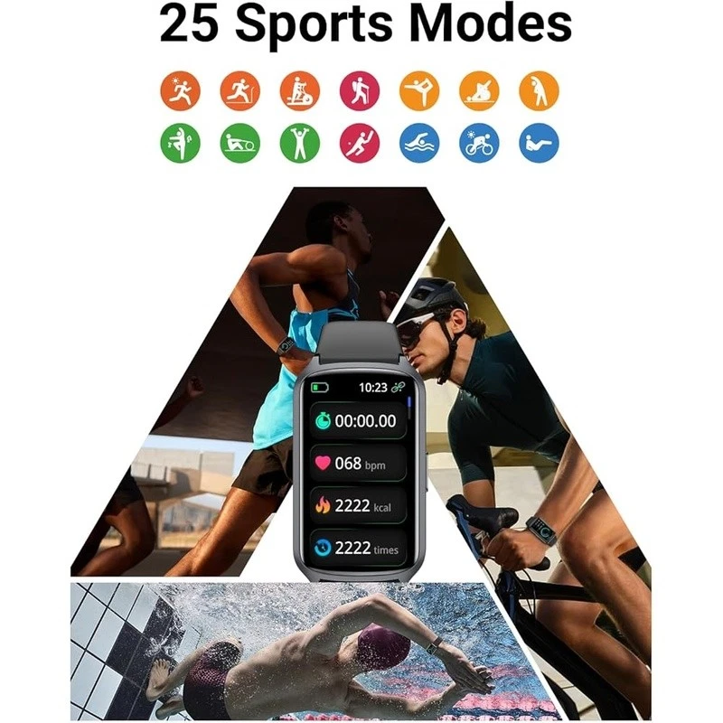 Monitor de oxígeno en sangre ritmo cardíaco monitor de fitness 24 modos deportivos impermeable nuevo Foto 4 de 4