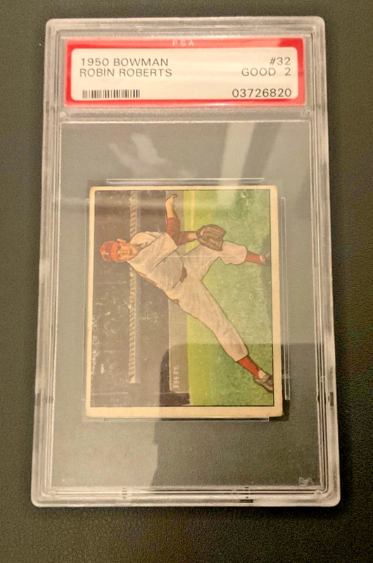 Robin Roberts 1950 Bowman #32 PSA 2 GOOD Authentic Vintage Phillies