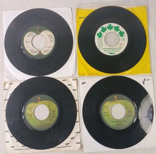 Paul McCartney Wings 45 RPM 7” Vinyl Record Lot Of 4 Jet Live And Let Die A2