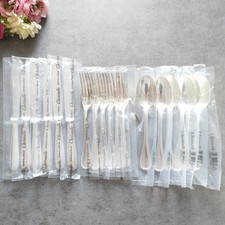 Christofle Perles Silverplated Flatware Dessert Knife Fork Spoon 18pcs Brand New
