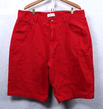Y2K VTG Baggy Wide-leg Shorts Red Skater Goth Grunge Punk Men 40x12 100 Cotton