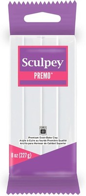 polyform Sculpey Premo Polymer Ofen-Back-Ton, weiß, ungiftig, 237 ml, ideal für 