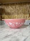 Vintage 4QT PYREX Pink & White Gooseberry Cinderella Mixing Bowl #444