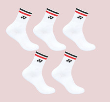 Yonex 25S/S Crew Sports Socks Men's Tennis Badminton Casual 5pcs Red 259SN001M