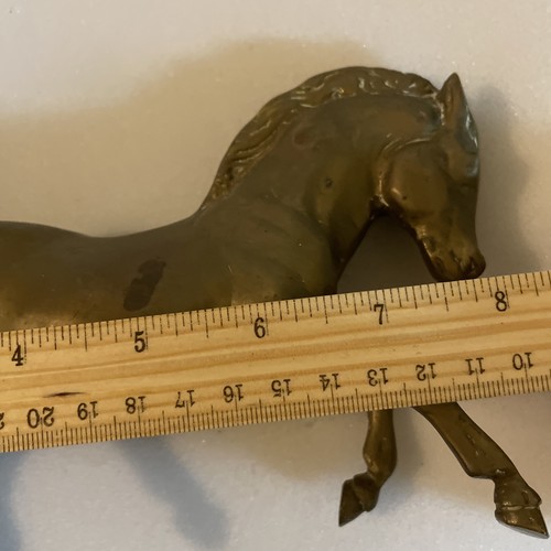 MCM Solid Brass Rearing Horse Stallion Mustang Statue Figurine 8” 1970’s - Picture 7 of 7