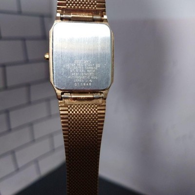 セイコー 9531-5160ドルチェ QZ ゴールド文字盤 メンズ稼働 Vintage Seiko Dolce 9531-5160 Tungsten Gold Square Men's Qz Watch