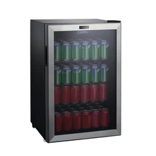 4.5 Cu ft 152 Can Beverage Center Mini Fridge Reversible Door Stainless Steel