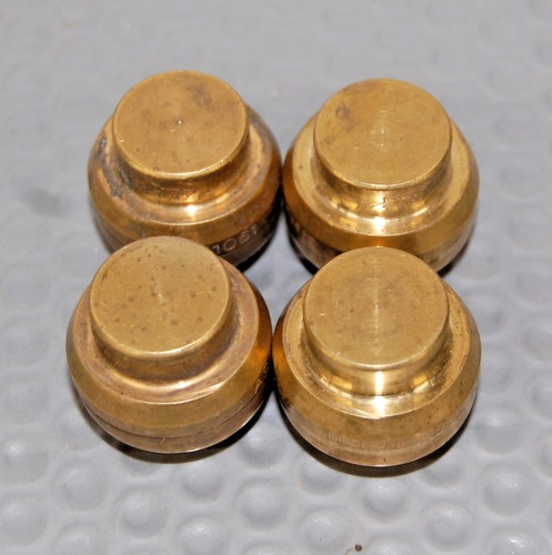 B5  LOT of 4 - 1/2" SHARKBITE STYLE PUSH ON CAP PEX COPPER PIPE REPAIR FITTINGS