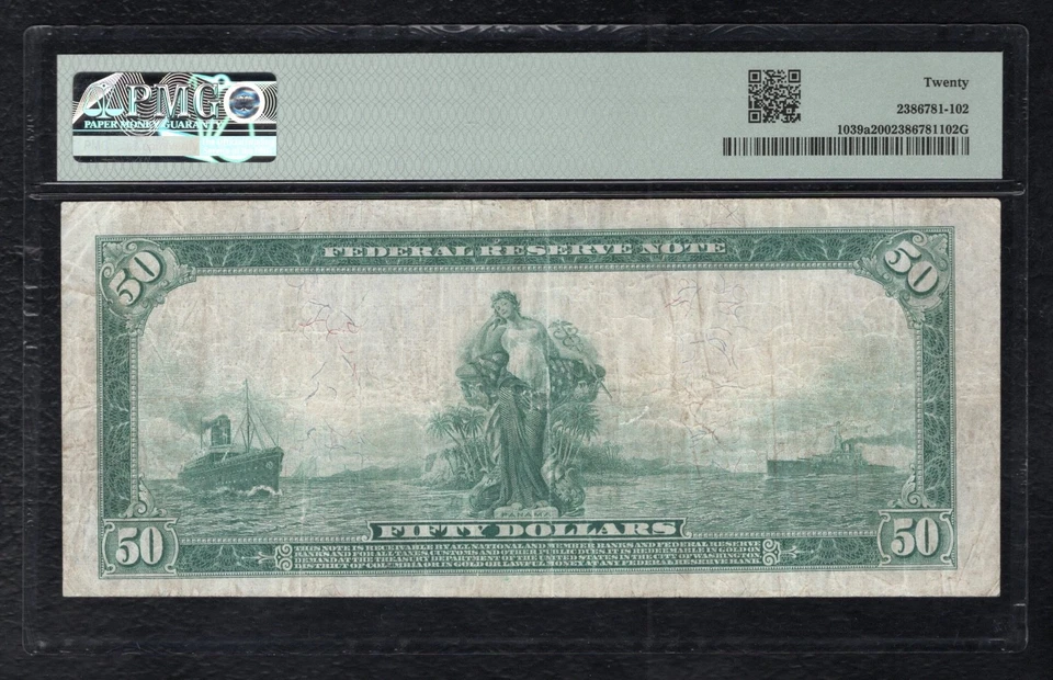 FR. 1039a 1914 $50 FRN FEDERAL RESERVE NOTE CLEVELAND, OH PMG VERY FINE-20 - Image 2 of 2