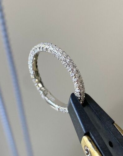Ring rundschliff 1,05 kt natürlicher Diamant Hochzeit Ewigkeit 14 K Weißgold 5 6 - Bild 2 von 6
