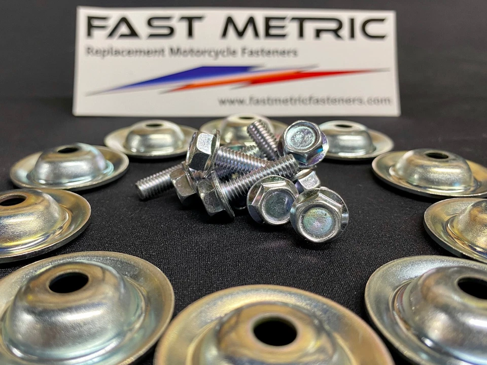 Juego de 10 arandela de taza de placa de deslizamiento y perno métrico para Polaris Ranger UTV SXS Foto 4 de 4