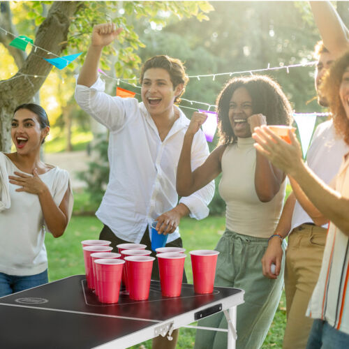 VEVOR 2.4 m Folding Beer Pong Tailgate Table Party Drinking Game Carrying Handle - Picture 8 of 12