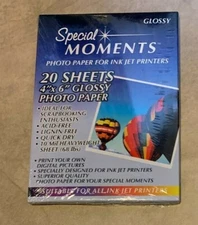 4" x 6" Photo Paper Glossy 20 Sheets /pack NEW Factory Sealed Acid Free