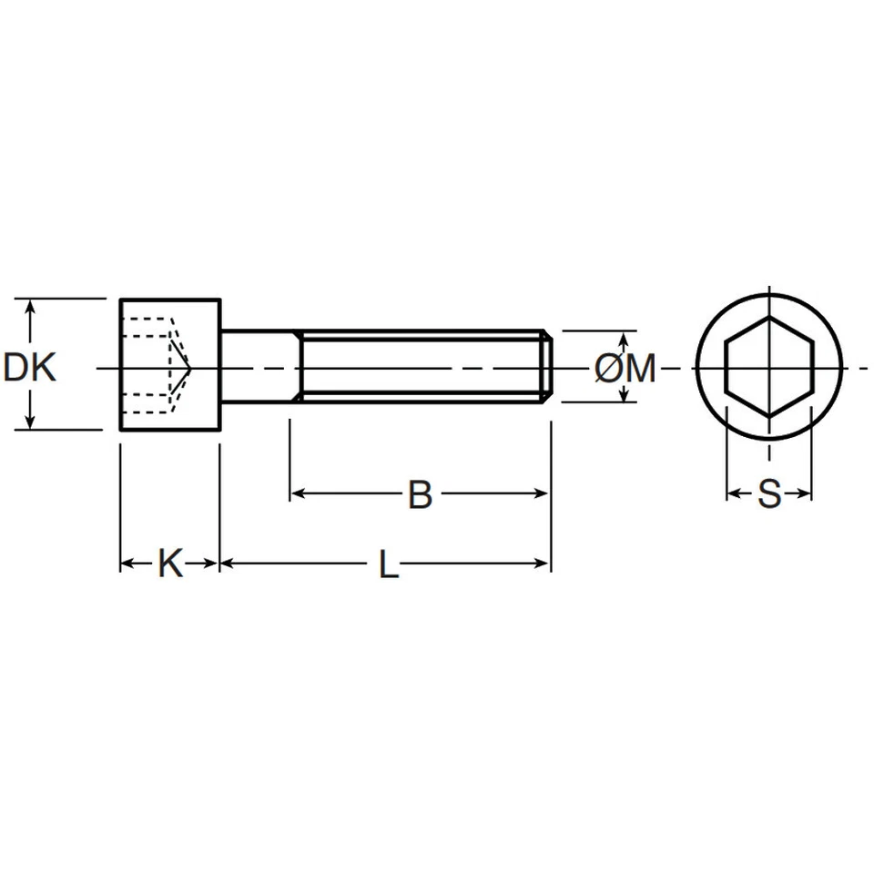 5x VIS CHC M8 (BTR) ACIER INOXYDABLE A2 NORME DIN 912 RVS EMPREINTE 6 PANS CREUX - Photo 2/2