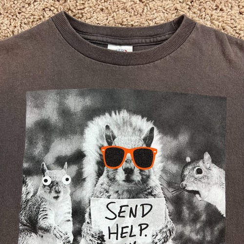 DELTA PRO-WEIGHT Kids Gray Squirrel Graphic T-Shirt S Family Is Nuts - Picture 5 of 17