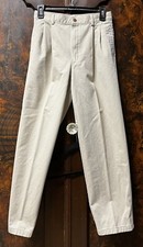 IZOD Pants Boys Sz 16REG 27W/28L Trousers Tan Khaki Pleated 100 Cotton