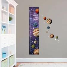 Personalised Galaxy Planets Stars Space Outer Height Growth Sticker Chart Pack  