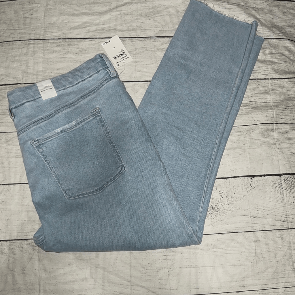 good american cigarette jeans Good Legs High-Rise rise jeans feature raw Good American Good Legs Cigarette,
