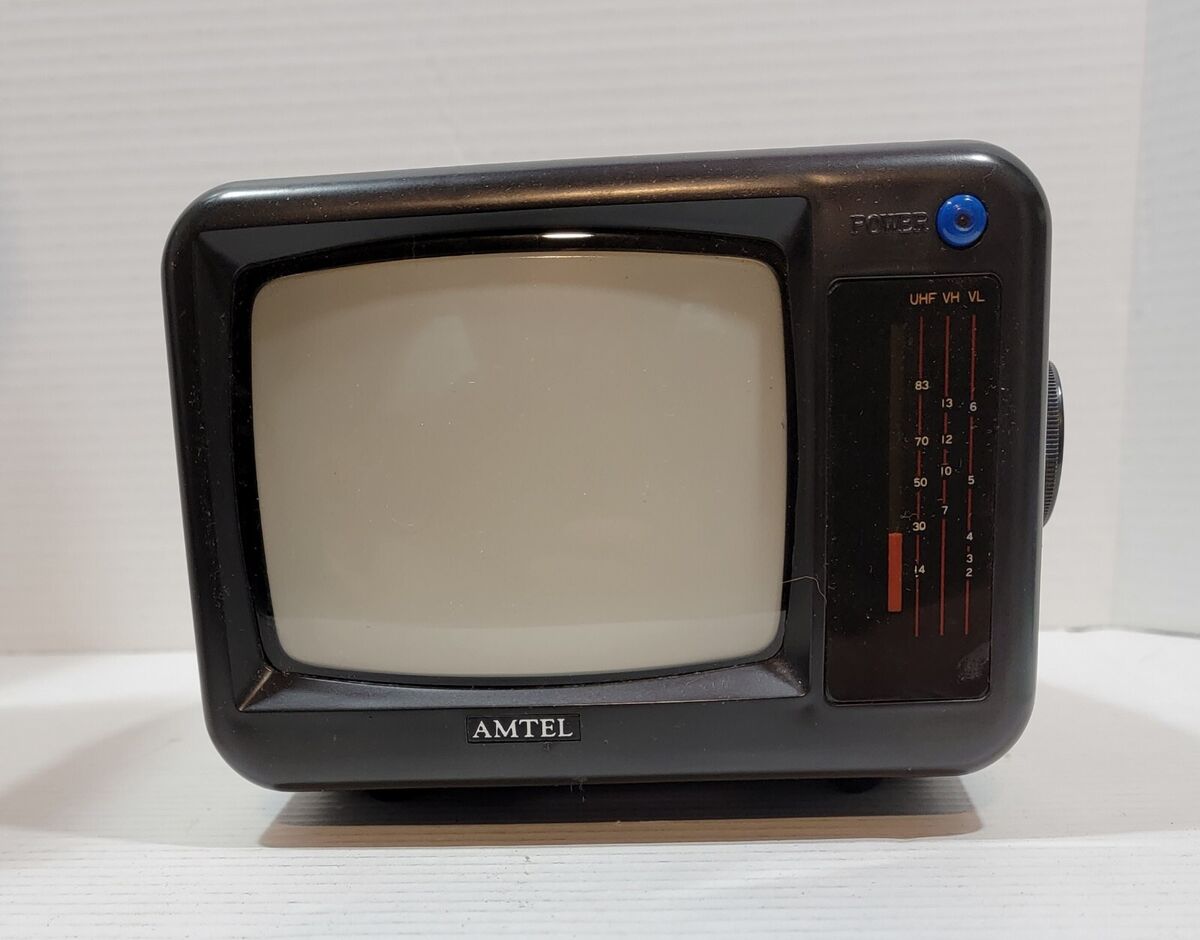 Amtel 1403 Retro Vintage Collectible 5” VHF/UHF Black & White Portable TV Amtel 1403 Retro Vintage Collectible 5” VHF/UHF Black & White Portable TV