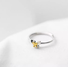 Wonderful Double Butterfly Design In 10K Two Tone Gold Women's Fashion Ring