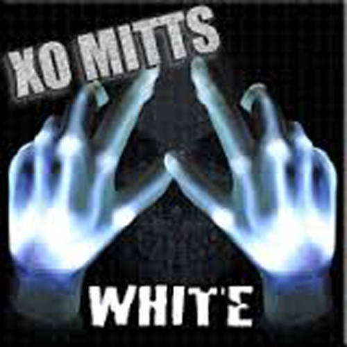 HALLOWEEN Skeleton WHITE LED Flashing Light Up Finger Gloves Skeleton Costume - Picture 2 of 10