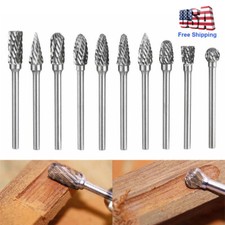 New 10 Pcs Tungsten Carbide Burrs Rotary Burr Set Head Shank Die Grinder Bit set