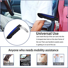 2 in 1 Car Door handle for Disabled Portable Car Cane Grab Bar Mobility Aid NES