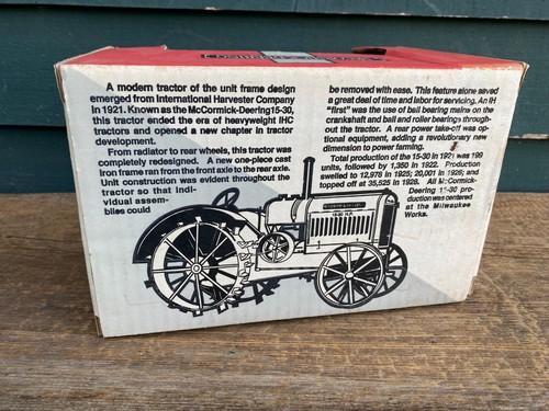 Vintage Scale Models McCormick Deering 15-30 Die Cast Tractor NIB 1/16 Scale - Picture 8 of 14