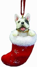 FRENCH BULLDOG in Stocking Christmas Ornament-Santa's Little Pals-by E S Pets