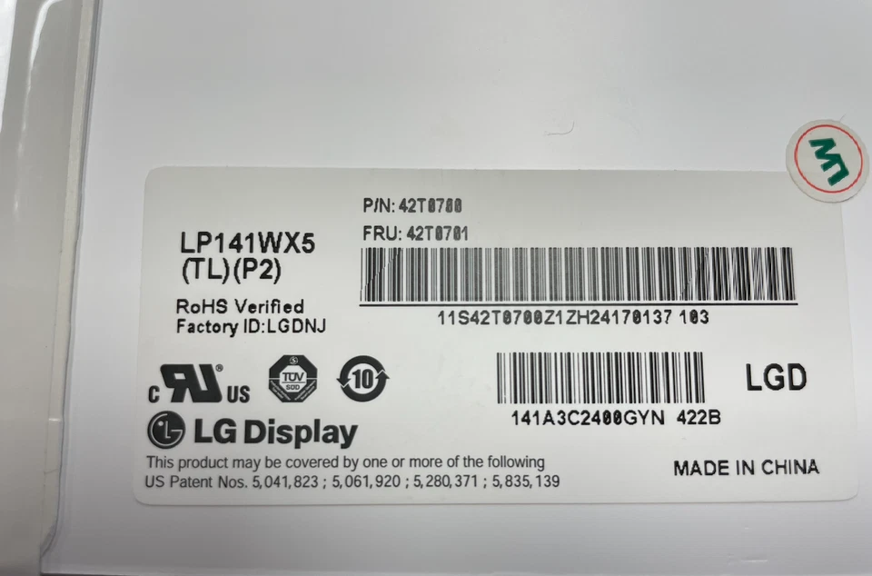 14.1" LED LCD Screen for LG PHILIPS LP141WX5(TL)(P2) LCD LAPTOP LP141WX5-TLP2 - Image 2 of 4