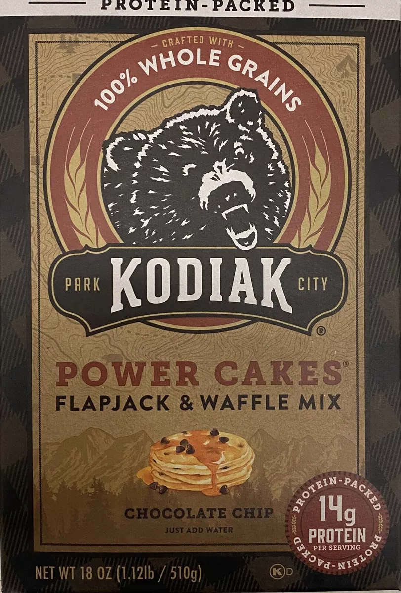 Kodiak Protein Cakes CHOCOLATE CHIP Pancake Flapjack Waffle Mix 18 oz Box
