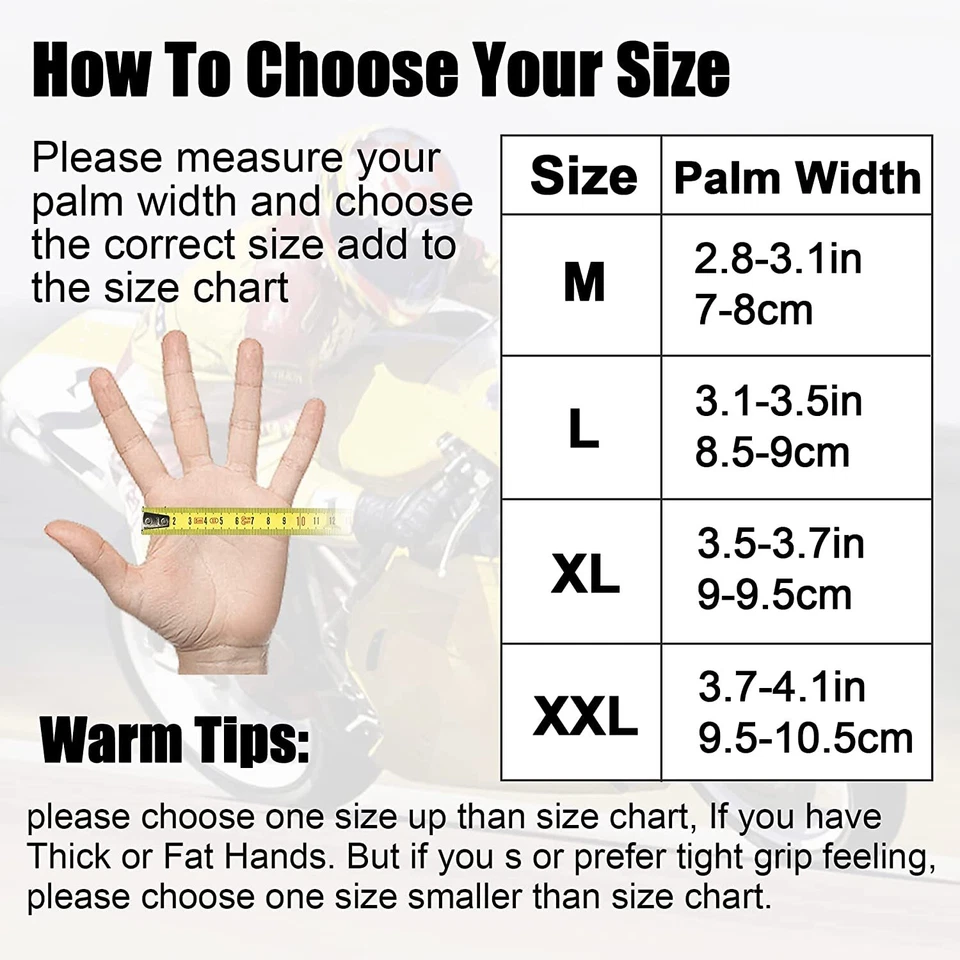 Accesorios para motocicletas guantes con pantalla táctil de dedo completo para carreras ATV UTV Foto 2 de 4