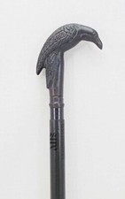 Viking Mystic Raven Crow Handle Victorian Black 3Fold Wooden Walking Stick Cane