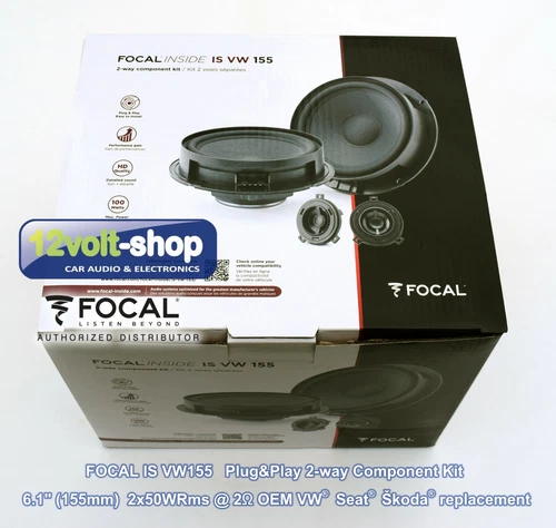 Focal IS VW155 VW/Seat/Škoda Plug&Play 6''(155mm) 2-way component kit; 50WRms;2Ω