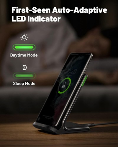 INIU Wireless Charger, 15W Fast Wireless Charging Stand Qi Certified - Zdjęcie 10 z 11