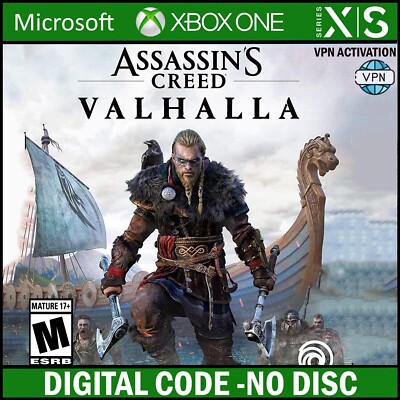 Assassin's Creed Valhalla Xbox One, XIS KEY  Argentina/Turkey   VPN WW   No Disc
