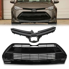 Front Bumper Upper & Lower Grille Assembly For 2017-2019 Toyota Corolla L/LE/XLE