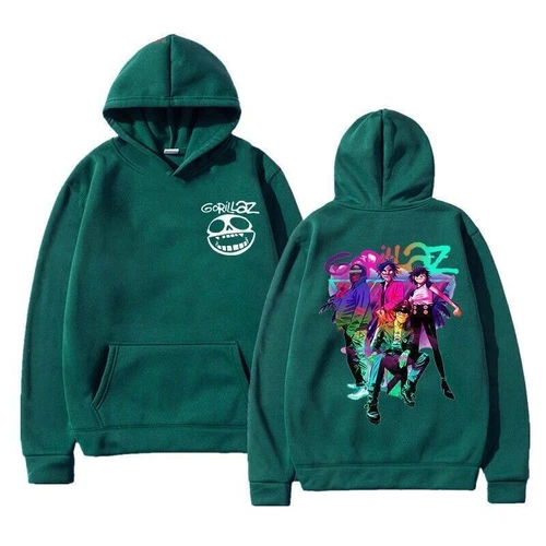 Neu Gorillaz 2D gedruckter Hoodie Lässiges langärmeliges Hoodie-Sweatshirt - Bild 10 von 11