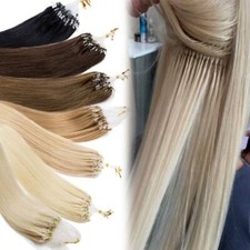 Thick 1G/S Micro Loop Ring Beads 100 Real Remy Human Hair Extensions W934
