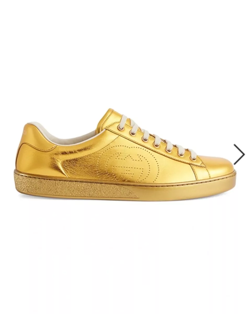 Gold gucci cheap sneakers mens