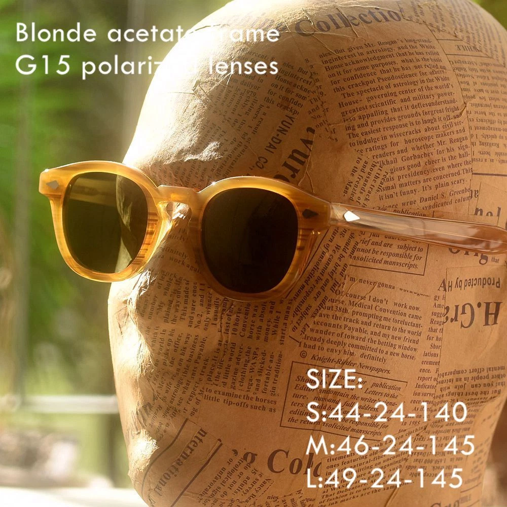 Johnny Depp Green sunglasses G15 polarized sunglass men blonde acetate  glasses