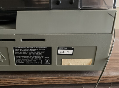 JC Penney Vintage AM/FM 683-1795 Cassette 8-Track Turntable