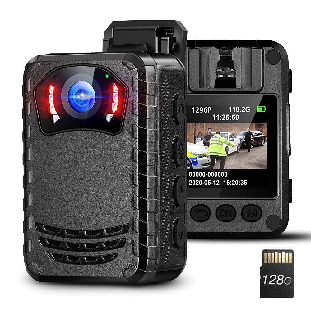 S L1200 Boblov 1296p police wearable cam body camera with audio night vision record 128g
