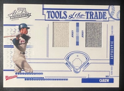 2005 Absolute Memorabilia Tools of Trade Swatch Double #174 Rod Carew #'d 18/29