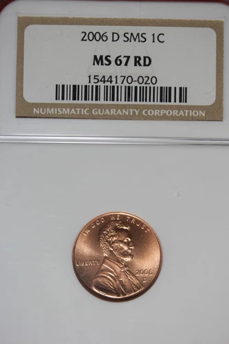 2006 D SMS NGC MS67RD LINCOLN MEMORIAL CENT #B49144