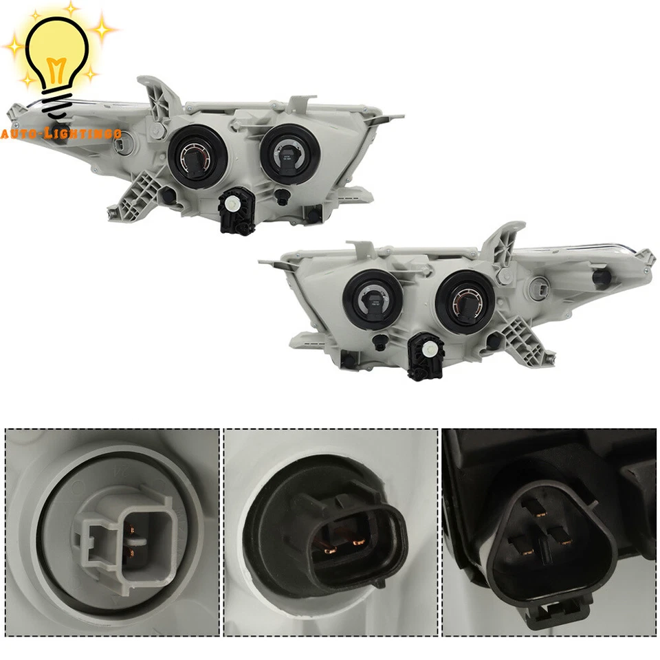 Left&Right Side Headlights Headamps Assembly For 2011-2013 Toyota Highlander - Image 4 of 4